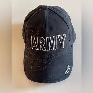 Army Hat Black Embroidered Spell Out OSFA Cap Military